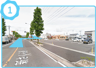 郡山駅方面からの道順1